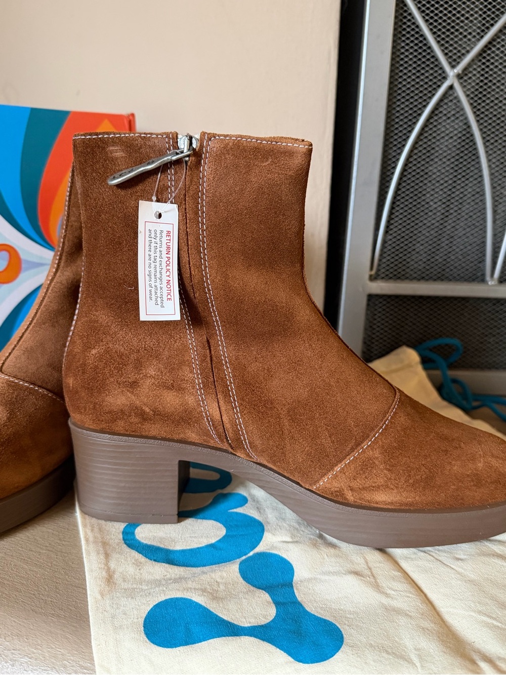 NWT, box and dust bag Lazo Brown Suede Platform Ankle Boots - Women - Picture 9 of 10
